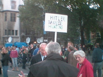 Twats with Hitler Banned Hunting Sign